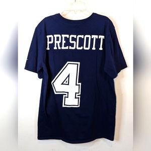 Dallas Cowboys Dak Prescott 4 Nike Tee Blue Medium